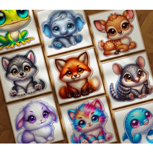 Puzzle Drewniane Żabka 61 elementów